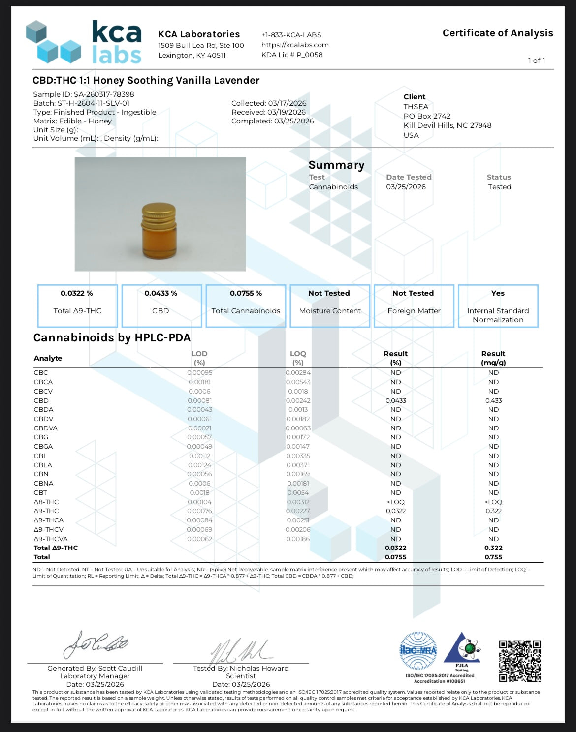 Honey - 1:1 CBD:THC