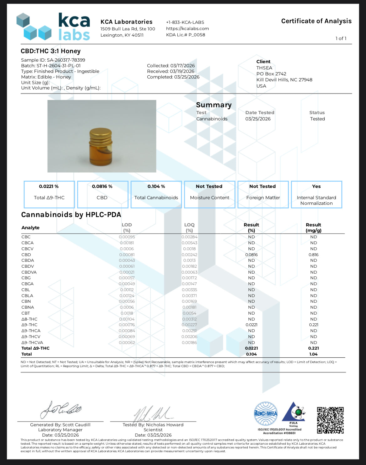 Honey - 3:1 CBD:THC